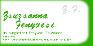 zsuzsanna fenyvesi business card